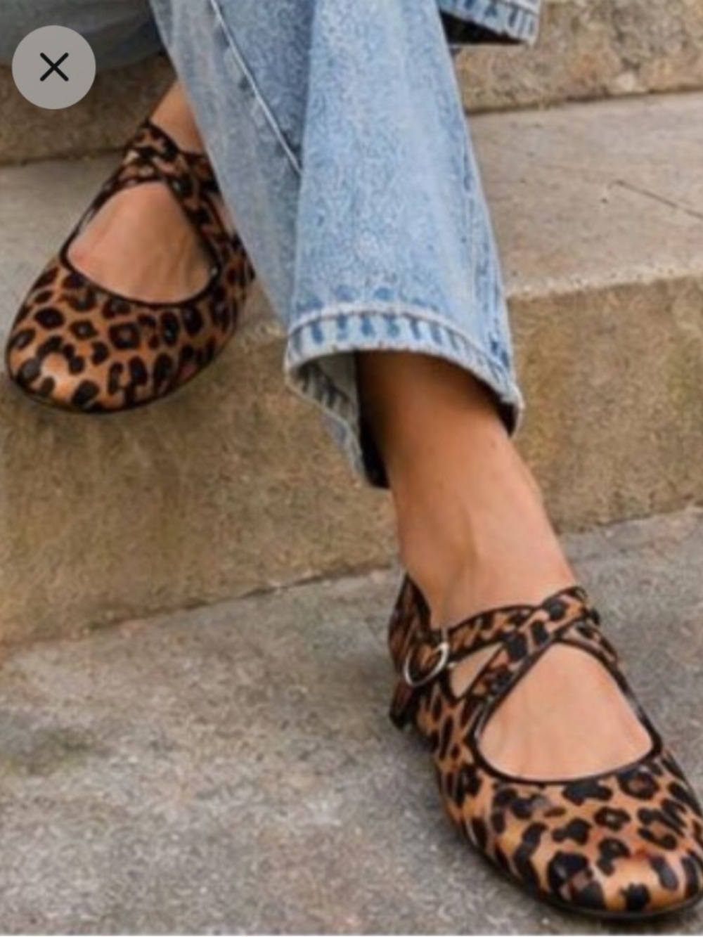 Leopard Print women’s Mary Jane Shoes - Brown/Black - Picture 2 of 4